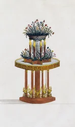 Mahagoni- und Bronzenblumenständer, Tafel 287, Illustration aus Collection de meubles et objects de gout