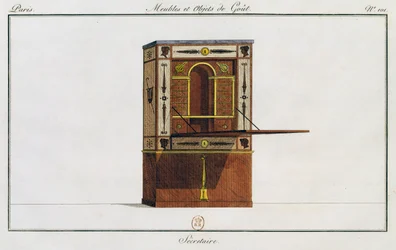 Schreibtisch, Tafel 101, Illustration aus Collection de meubles et objects de gout
