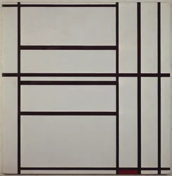 Komposition Nr. 1 mit Grau und Rot 1938-1939