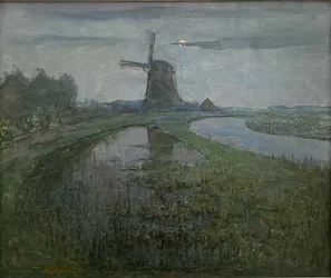 Eastside-Mühle am Fluss Gein bei Mondschein