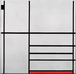 Komposition in Weiß, Schwarz und Rot