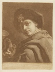 Junge mit einem Jagdhorn