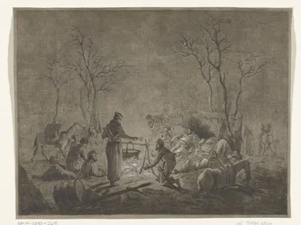 Biwak der Kosaken am Feuer während der französischen Besetzung 1813 in Amsterdam