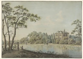 Ansicht des Hauses Over Holland mit Teekuppel an der Vecht in Nieuwersluis