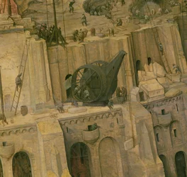 Der Turm zu Babel, Detail der Bauarbeiten, 1563 (Detail)