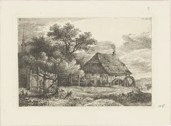 Landschaft mit Wassermühle