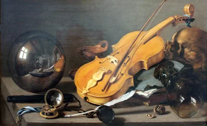 Vanitas-Stillleben mit Selbstbildnis