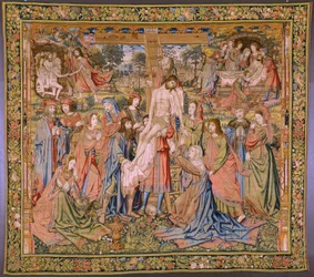 Flämischer Wandteppich. Serie Die Passion Christi: Kreuzabnahme. Herstellung Pieter van Aelst. Kartonist Jan van Roome. Ca. 1507-1520