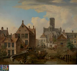 Die Kathedrale von Saint Bavo und der Reep-Kanal in Gent