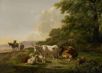 Landschaft mit Vieh
