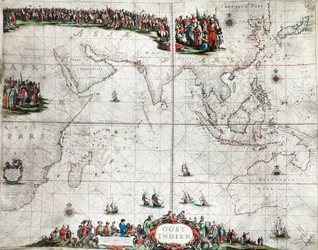 Karte der Ostindien, ca. 1666
