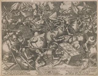 Kampf der Geldsäcke und der Truhen, ca. 1560
