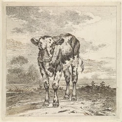 Landschaft mit Kalb