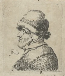 Kopf eines alten Mannes mit Mütze
