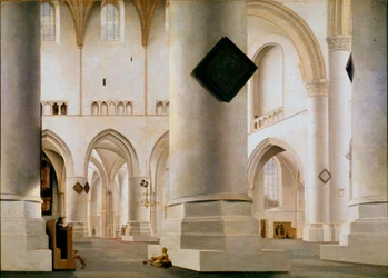 Innenraum der Großen Kirche von Haarlem. Gemälde von Pieter Saenredam, 1636-1637