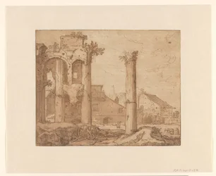 Das Forum von Nerva in Rom, gesehen vom Tempel der Minerva