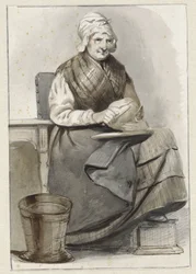 Sitzende Frau