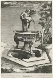 Brunnen mit Silenus in den Gärten des Palazzo Cesi im Vatikan