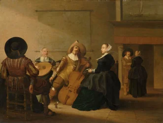 Eine musikalische Gesellschaft in einem Innenraum