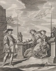 Tafel 6: Ferdinand erhält die Schlüssel zur Stadt Gent, aus Guillielmus Becanus