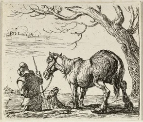 Bauer mit Pferd