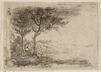 Landschaft mit zwei Bäumen