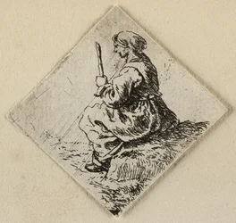 Sitzende Frau