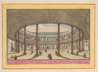 Ansicht des Innenhofs des Palastes von Karl V. in Granada