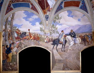 Victor Emanuel trifft Giuseppe Garibaldi in Teano, 1886