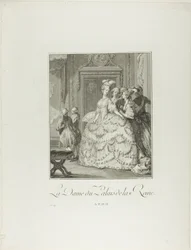 Die Hofdame der Königin, aus Monument du Costume Physique et Moral de la fin du Dix-huitième siècle