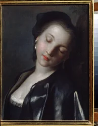 Schlafende junge Frau