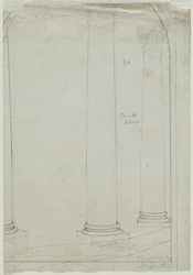 Architektonische Zeichnung von Säulen (Verso)