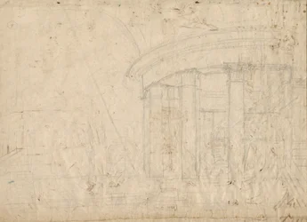 Architektonische Fantasie auf einem Rundtempel mit einem Wandelgang (verso)