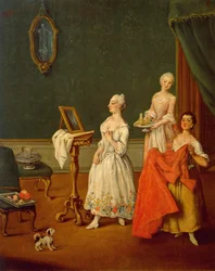 Dame bei ihrer Toilette