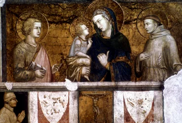 Madonna und Kind zwischen St. Franziskus und St. Johannes dem Evangelisten, ca. 1320er