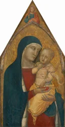 Madonna und Kind, mit dem segnenden Christus [Mittelteil], wahrscheinlich 1340