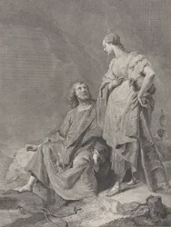 Christus und die Frau von Samaria am Brunnen, aus der Serie von 112 Drucken des Heiligen..., 1743-63