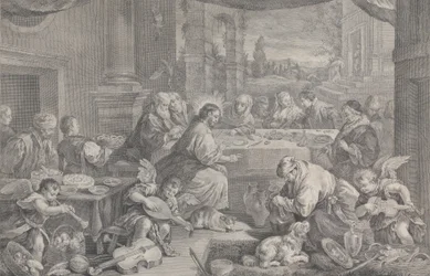 Christus verwandelt Wasser in Wein bei der Hochzeit zu Kana, 1743-63