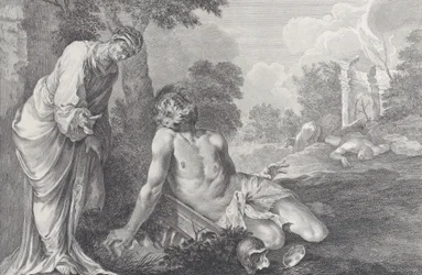 Hiob wird von seiner Frau getadelt