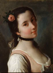 Ein Mädchen mit einer Rose, Mitte 18. Jahrhundert