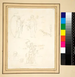 Skizze von drei Figuren