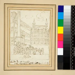 Das Seitenportikus des Lateran (Federzeichnung)