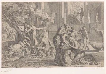 Achilles im Wasser des Styx getaucht