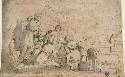 Gruppe von Hirten und ein Widder