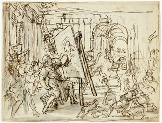 Erdbeben im Atelier eines Künstlers