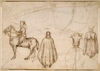 Skizzen des Kaisers Johannes VIII. Palaiologos, eines Mönchs und einer Scheide