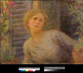 Das Mädchen am Fenster, Gemälde von Plinio Nomellini (1866-1943) 1891, Privatsammlung