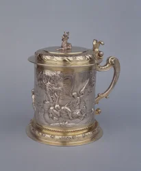Bierkrug mit Szenen aus dem Leben des Propheten Elija
