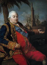 Porträt von Pierre André de Suffren de Saint Tropez, Bailli von Suffren, Vizeadmiral, in großer Uniform eines Marineoffiziers