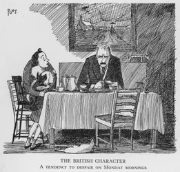 Der britische Charakter, Tendenz zur Verzweiflung am Montagmorgen (Lithografie)